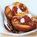 Grilled Peaches with Chipotle Raspberry Sauce