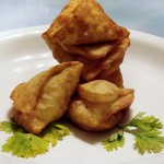 Vegetable Samosas With Mozzarella & Basil