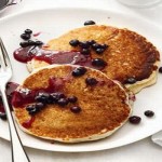 Sour Cream Pancakes With Blueberry Sauce