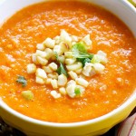 Red Pepper Soup With Corn Salsa