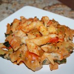 Baked Penne Pasta in Parmesan Basil Sauce