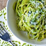 Linguine With Kale Basil & Walnut Pesto