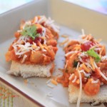 Curried Chickpeas & Cheese Bruschetta