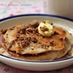 Chocolate & Peanut Butter Granola Pancakes