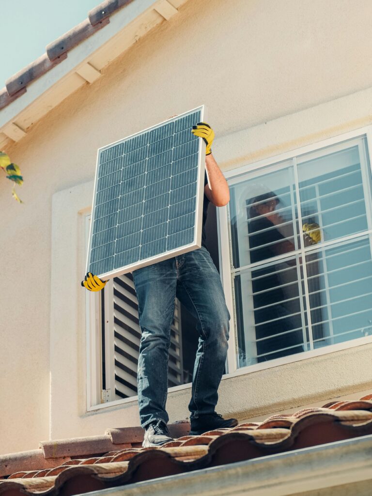 solar roof panels install
